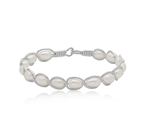Natural Charm Pearl Bracelet in Silver