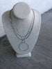VIBE Triple Chain Necklace with Circle Drop