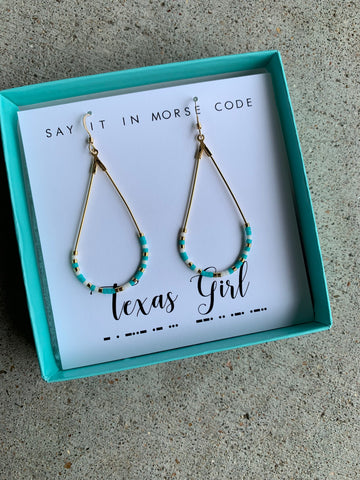 Texas Girl | Morse Code Earrings