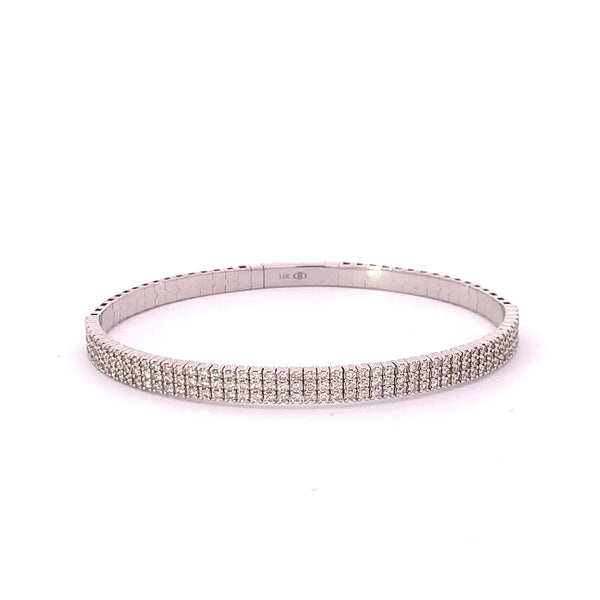 Triple Row Diamond Flex Bangle