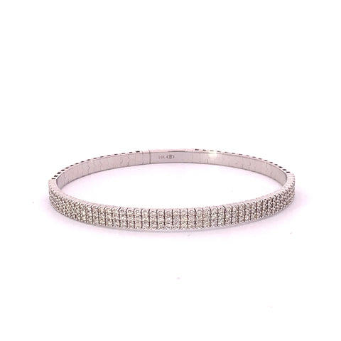 Triple Row Diamond Flex Bangle