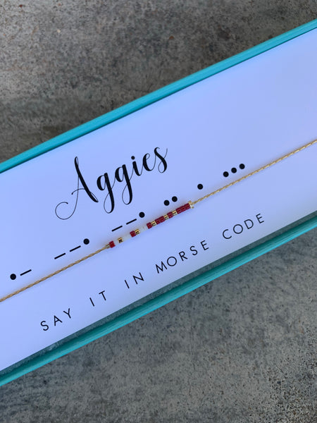 Aggies Morse Code Necklace