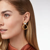 Flora Statement Earring Gold Iridescent Bahamian Blue