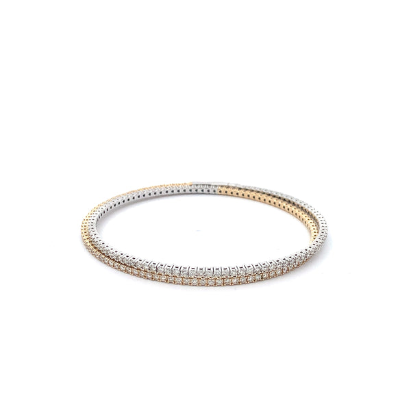 Elle Two-Tone Double Row Diamond Flex Bracelet