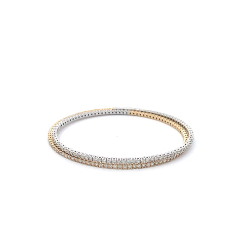 Elle Two-Tone Double Row Diamond Flex Bracelet