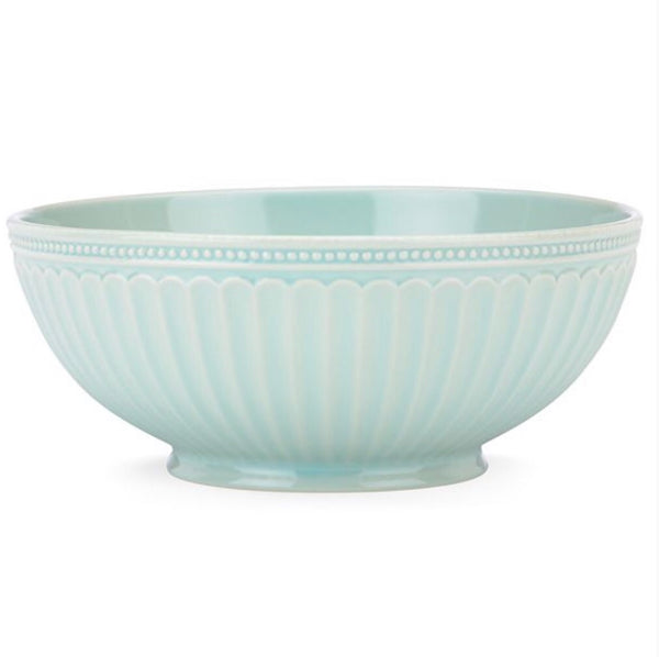 French Perle Groove Ice Blue Medium Serving Bowl