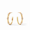 Monaco Gold Hoop Earrings in Cubic Zirconia