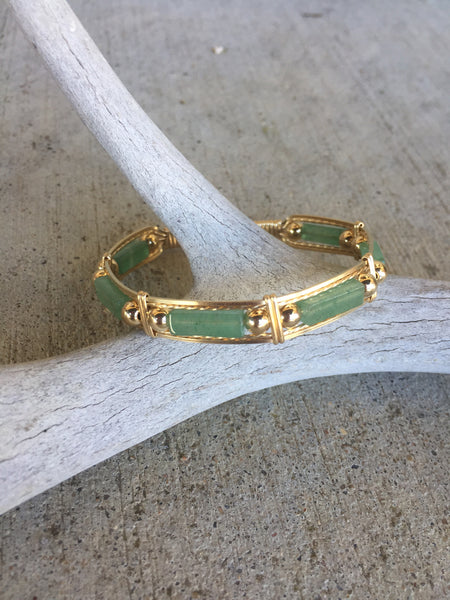 Color Your World Bracelet with Gold Bead | Aventurine