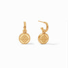 Fleur-de-Lis Hoop & Charm Earrings in Iridescent Slate Blue