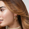 Monaco Gold Hoop Earrings in Cubic Zirconia
