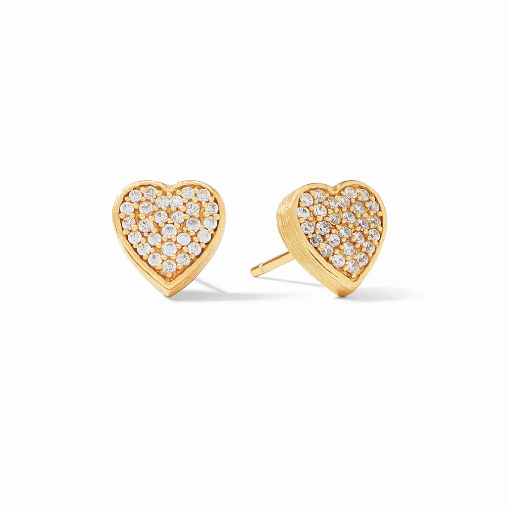Heart Pavé Stud Earrings