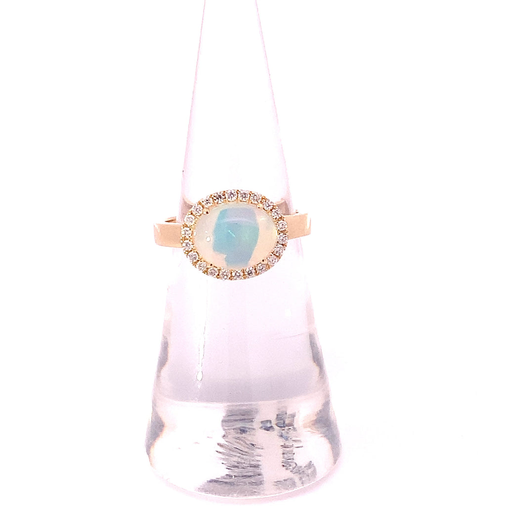 Oval Opal Diamond Ring