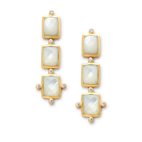 Clara Tier Earrings in Mother of Pearl