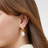 Marbella Pearl Hoop & Charm Earrings in Freshwater Pearl