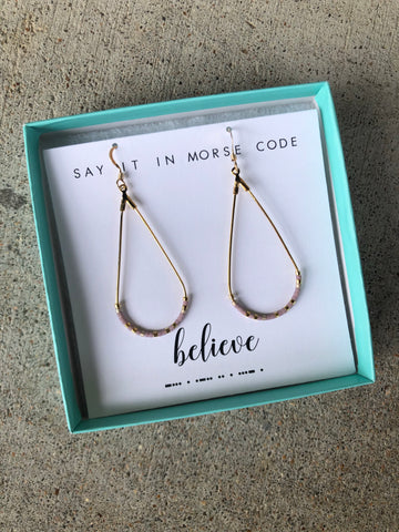 Believe | Morse Code Earrings