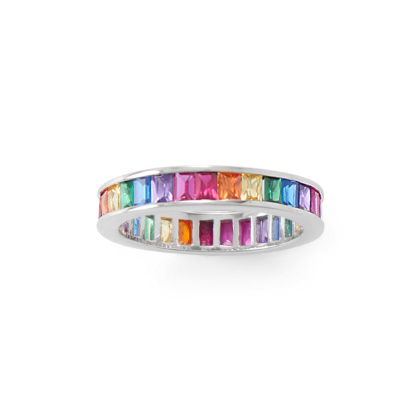 Rainbow CZ Eternity Ring