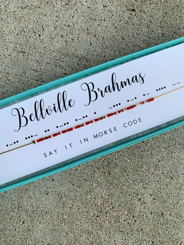 Bellville Brahmas Morse Code Necklace