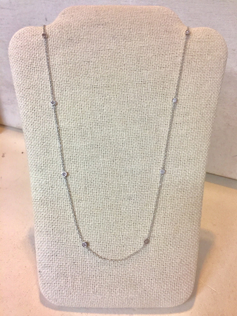 Diamond by the Yard Necklace | 14kt White Gold
