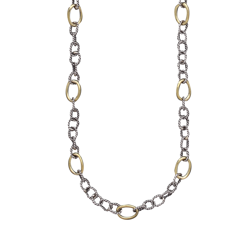 Twisted Link Chain with Brass Rings
