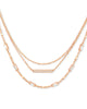 Addison Triple Strand Necklace in Rose Gold