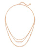 Addison Triple Strand Necklace in Rose Gold