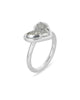 Ari Heart Silver Band Ring in Platinum Drusy