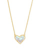 Ari Heart Gold Pendant Necklace in Dichroic Glass