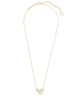 Ari Heart Gold Pendant Necklace in Iridescent Drusy