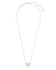 Ari Heart Silver Pendant Necklace in Ivory Mother of Pearl