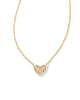 Ari Pave Crystal Heart Pendant Necklace