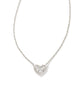 Ari Pave Crystal Heart Pendant Necklace