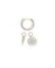 Dira Silver Coin Huggie Earrings