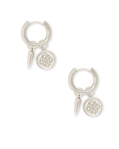 Dira Silver Coin Huggie Earrings