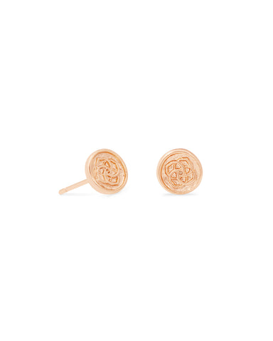 Dira Rose Gold Coin Stud Earrings