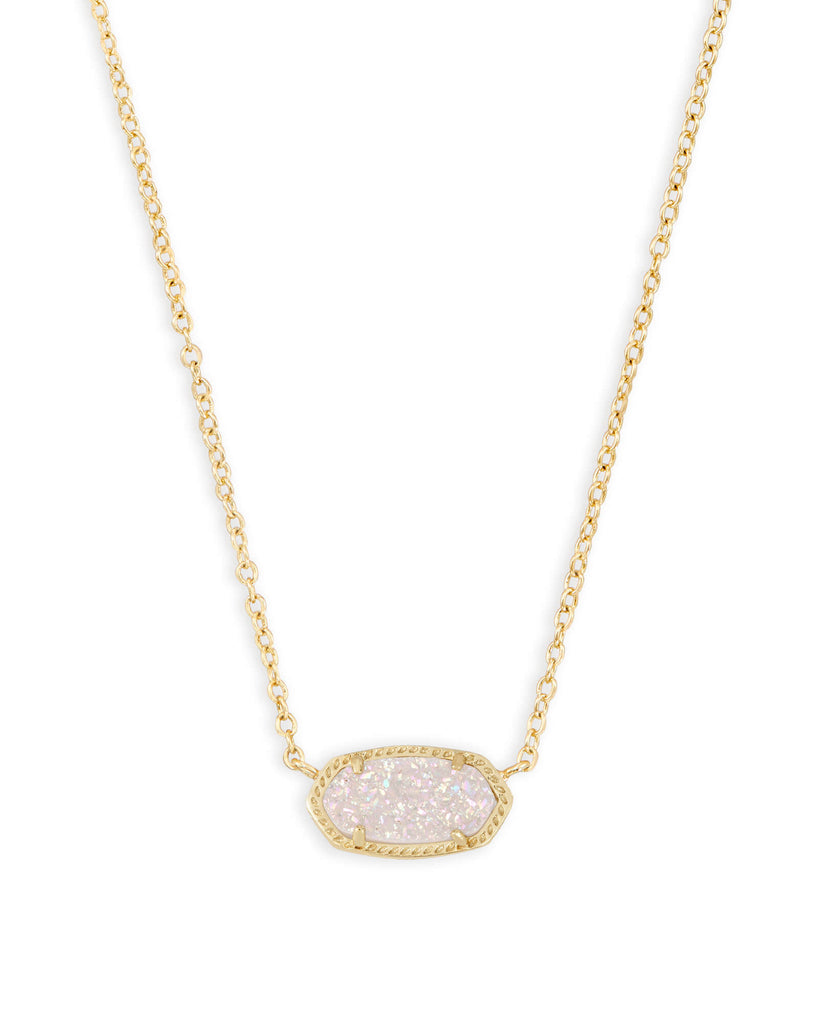 Elisa Gold Pendant Necklace in Iridescent Drusy