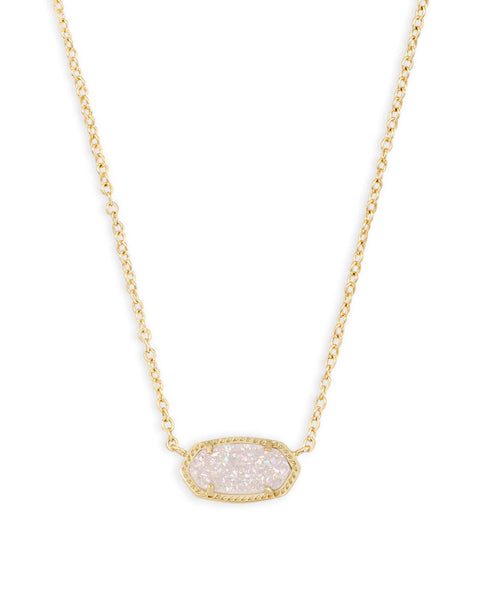 Elisa Gold Pendant Necklace in Iridescent Drusy