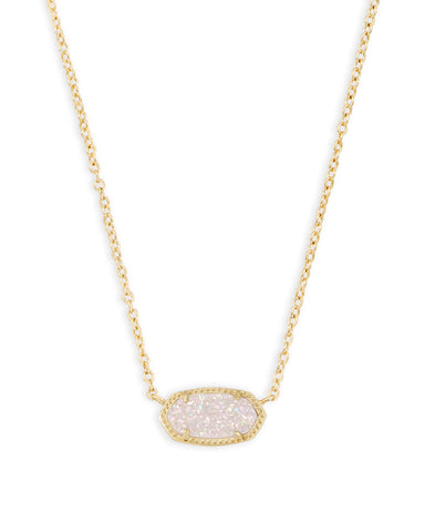 Elisa Gold Pendant Necklace in Iridescent Drusy