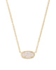 Elisa Gold Pendant Necklace in Iridescent Drusy