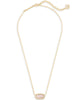 Elisa Gold Pendant Necklace in Rose Quartz