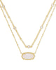 Elisa Gold Multi Strand Necklace in Iridescent Drusy