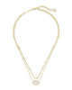 Elisa Gold Multi Strand Necklace in Iridescent Drusy