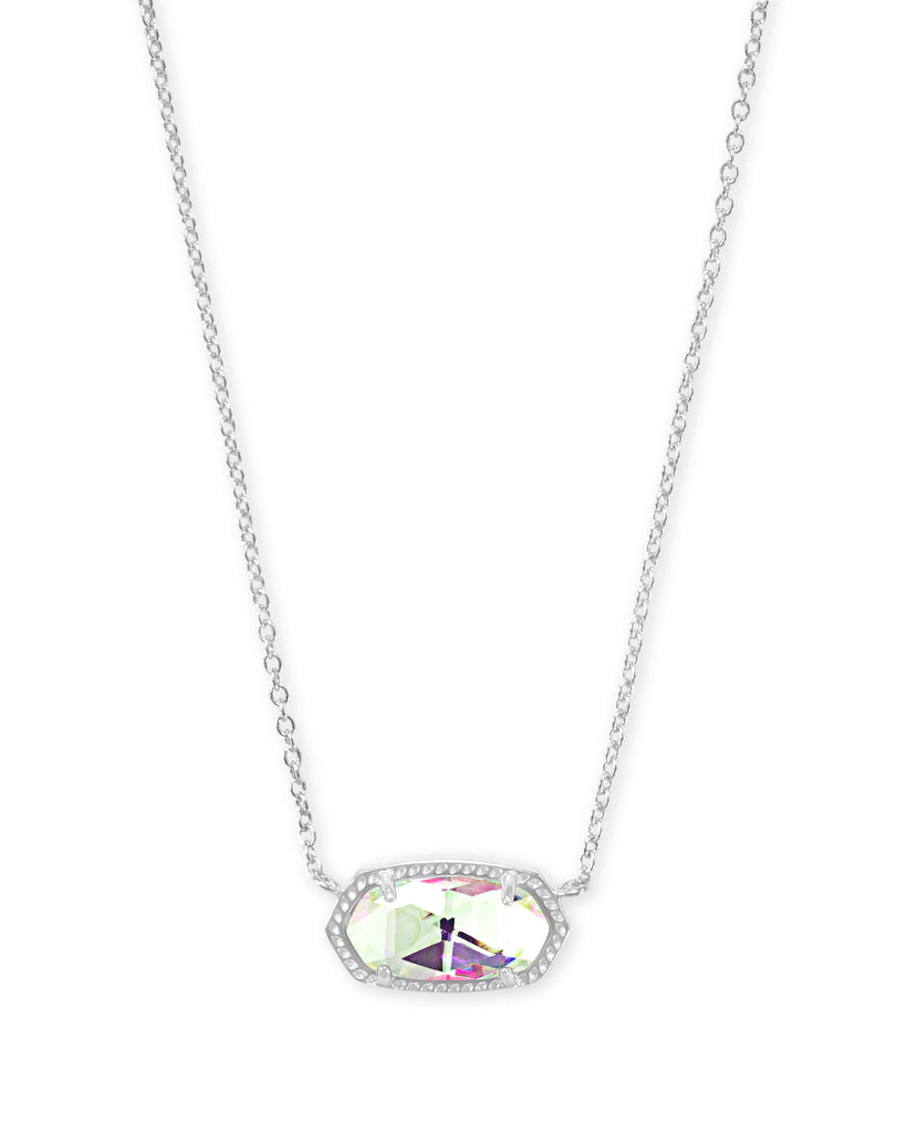 Elisa Silver Necklace In Dichroic Glass