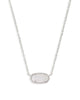 Elisa Silver Pendant Necklace in Iridescent Drusy