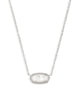 Elisa Silver Pendant Necklace in Ivory Mother of Pearl