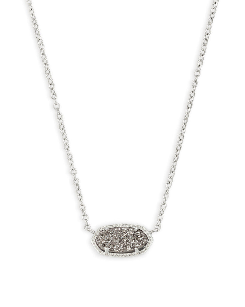 Elisa Silver Pendant Necklace in Platinum Drusy – Michele Jewelry