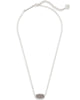 Elisa Silver Pendant Necklace in Platinum Drusy