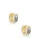 Jack Gold Huggie Earrings in White Crystal