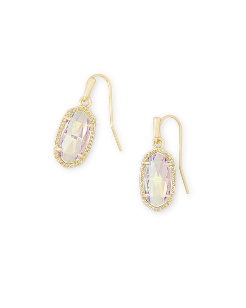 Lee Gold Drop Earrings in Dichroic Glass
