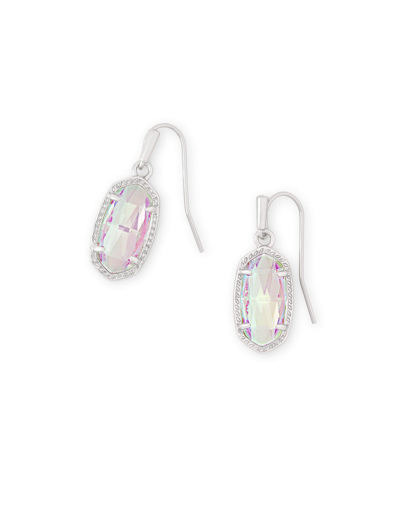 Lee Silver Drop Earrings in Dichroic Glass