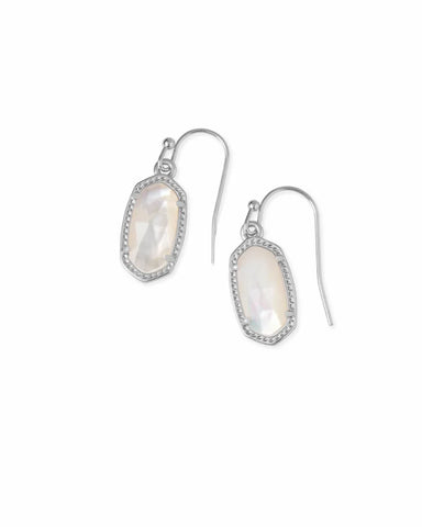 Lee Silver Drop Earrings in Ivory Mother of Pearl